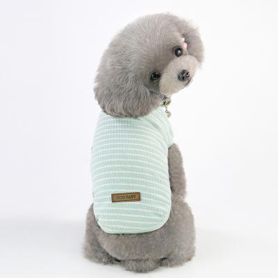 China Sustainable Cat Clothes Pet Puppy Striped Clothes Summer And Autumn Vest Pet Supplies Accessories Pet Clothes for sale