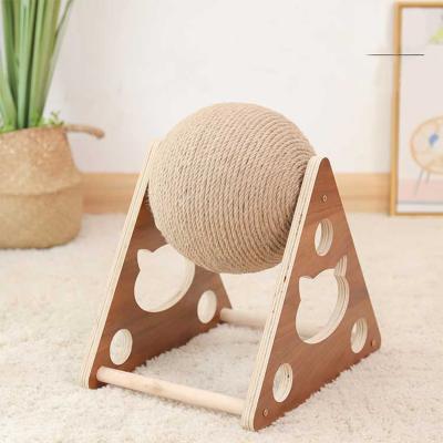 China Toy Indoor Cardboard Cat Scratching Interactive Pole Scratching Toy Cats Amazon Ball Wide Pet Scratch Tree Hot Eco-Friendly for sale