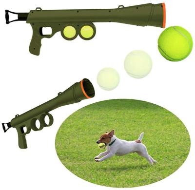 China Viable Dog Ball Launcher Dog Toy Pet Tennis Interactive Launcher Gun Durable Dog Ball Launcher for sale