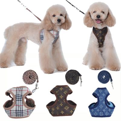 China Padded Pet Supplies Adjustable Soft Dog Leash Vest Exit Collar Leash Luxury Pet Sling Set for sale