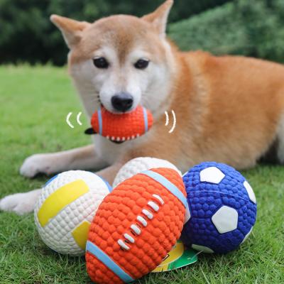 China Healthy Toy Nature Rubber Latex Dog Pet Dog Rolling Ball Bite Shimmy Chew Ball Puppy Viable Giggle Wagging for sale