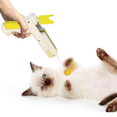 China Viable New Product Pet Supplies Interactive Toys Plastic Pet Gun Bounce Cat Stick For Sale for sale