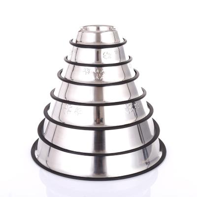 China Sustainable Stainless Steel Pet Bowls Pet Supplies Dog Food Bowl Non-Slip Puppy Paw Print Pet Food Bowls Round Shape for sale