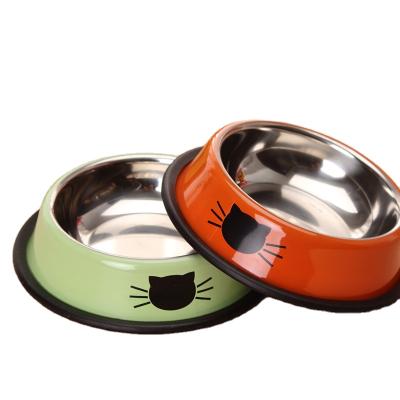 China New thick durable pet tableware rice bowl stainless steel hot-selling non-slip single bowl for sale