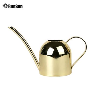 China Garden Tools Gold Stainless Steel Watering Sprinkler Can Long Say Plants Succulents Shower Pot Household Green Plant Potted Watering Lipstick Small Box for sale