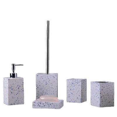 China 2022 New Products Viable Cheap Price Ceramic Bathroom Sets Hotel Bathroom Accessory Set for sale