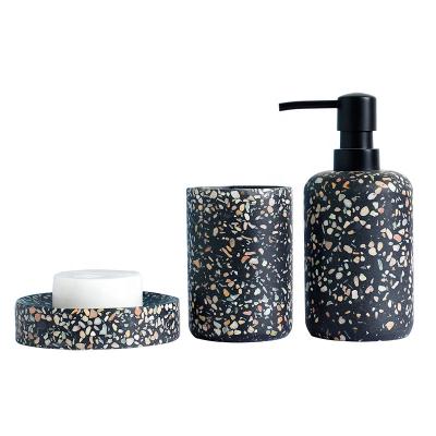 China Sustainable Washroom Hotel Accessory Set Terrazzo Bathroom Accessories for sale