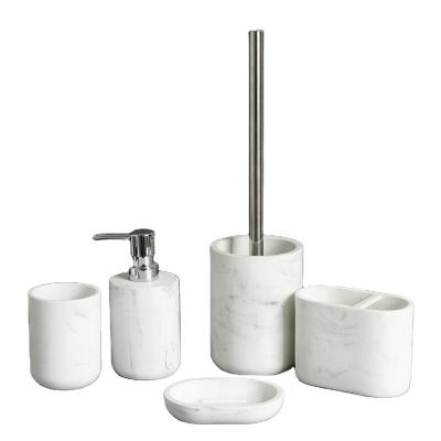 China Unique Sustainable Marine Child Accessory Look Polyresin Natural Marble Bathroom Set & for sale