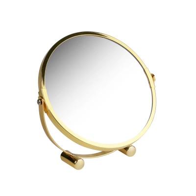 China Morden Gold Contract Mirror Dressing Table Makeup Magnifying Magnifying Mirror, High Quality Gold Dressing Table Mirror for sale