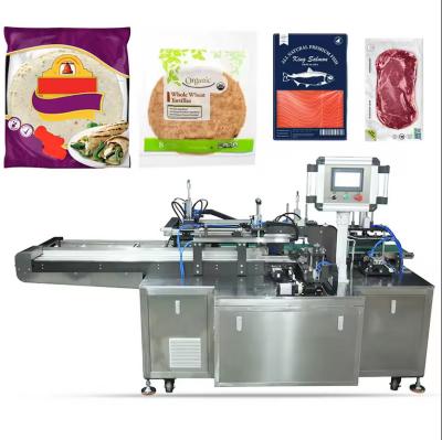 China Hochwertige Tortilla-Burrito-Verpackungsmaschine Steak-Hühnchen-Filet-Flow-Verpackungsmaschine Fisch-Steak-Kissenverpackung zu verkaufen