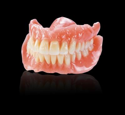 China Dentadura de color rosa de aspecto natural de color acrílico completo Dentadura de color acrílico personalizado en venta