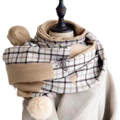 China Keep Rabbit Poncho Scarf Shawl Cute Korean Version Warm Winter Scarf Women's Long Neck Soft Hair for sale