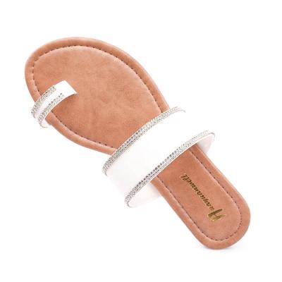 China 2022 fashion trend new arrival shiny rhinestone ladies shoes and flat sandals women slip slippers for sale