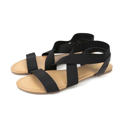 China 2022 Fashion Trend Sandals Women Classic Women Flat Slide Sandals With Elastic Ankle Straps for sale