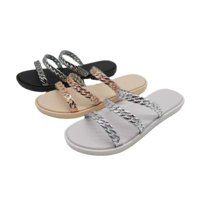 China CUSHIONING Women's Fashion Three Stripes Flat Sandals Fashion Craft Slippers for sale