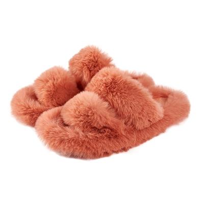 China Fashion Trend Women Furry Women's Bedroom Slippers Soft Fluffy Indoor Bedroom Slippers Shoes High Plush Volume Comfortable Slippers for sale