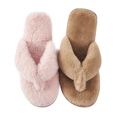 China Fashion Trend Flip Flop Furry Wide Width Bedroom Slipper OEM Comfortable Indoor TPR Women's Customized Feminine Lady 36-41 for sale