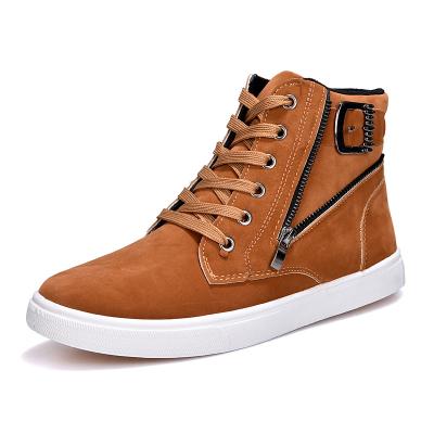 China High Ankle Men Leather Material Fashion Sneakers Men Sports Shoes Anti-slippery for sale