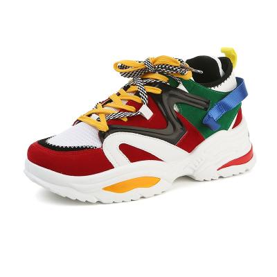 China Anti-slip Good Quality Brand Custom Rainbow Colorful Men's Logo Women Shape Running Men's Sneakers 2021 for sale