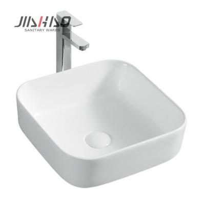 China Good Quality JIAHAO Hotel Bathroom Supplier Hand Hole Art Chinese Factory Simple Rectangular Single Wash Basin Square Shape Wash Basin for sale