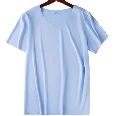 China The Sale Solid Color Men's Breathable Warm Soft Ice Silk Comfortable T-Shirts for sale