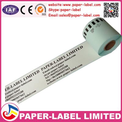 China Direct Print Any Color Paper Label Roll Brother Compatible DK22205 Continuous Printer Labels 62mm x30.48M Continuous Roll +Spool for sale