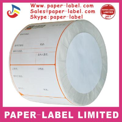 China Three Layers Anticurl Thermal Printing / Copperplate Piggyback Paper Label With Barcode Printing for sale