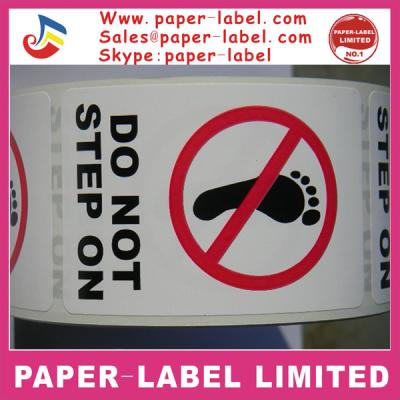 China Waterproof DO NOT STEP ON Caution Labels Stickers Shrink Label for sale