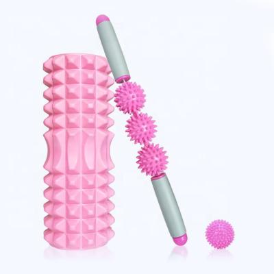 China Deep EVA Fabric Massage Foam Roller Set 33cm for sale