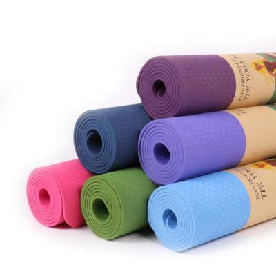 China Yoga Pilates Exercises Eco Friendly Custom 6mm Single Layer Tape Yoga Mat for sale