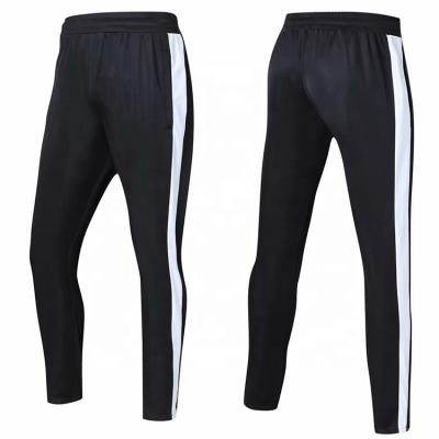 China Breathable Quick Dry Black White Long Pants Slim Fit Zipper Soccer Base Casual Sports Pants Bulk Wholesale for sale