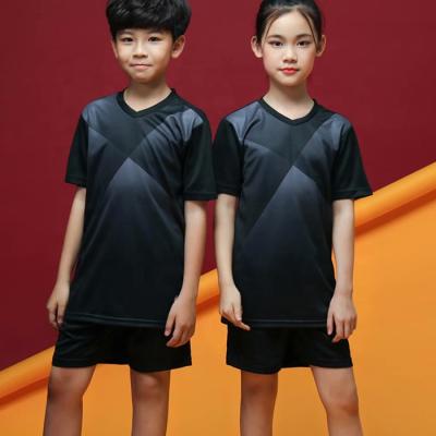 China Black Sports Jersey Uniform Sets New Model Thailand Football Kids Football Shirts for sale