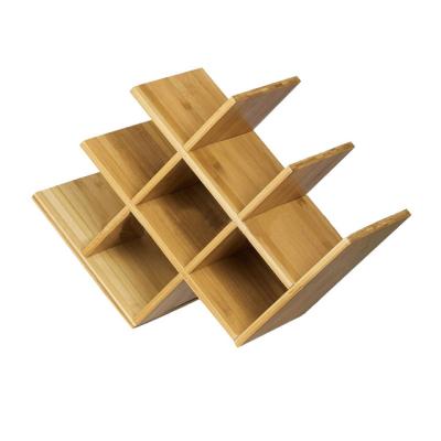 China Viable natural bamboo wine rack, foldable wine storage rack rack, wine table rack for sale