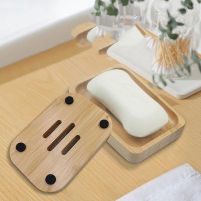 China Wholesale Durable Bamboo Box Natural Handmade Square Bathroom Soap Dish Bamboo Soap Dish Tray for sale