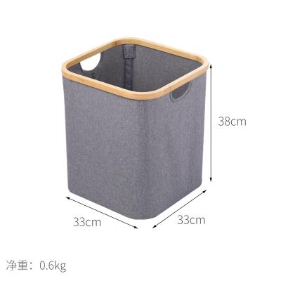 China Eco-Friendly Durable Folding Cloth Bag Bamboo Laundry Basket Clothes Toy Storage Box Laundry Basket for sale