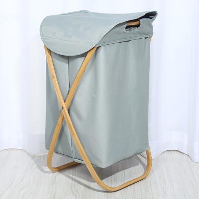 China Eco-friendly Foldable Durable Bamboo Foldable Dirty Household Storage Bag Laundry Hamper Laundry Basket Dirty Laundry Hamper for sale