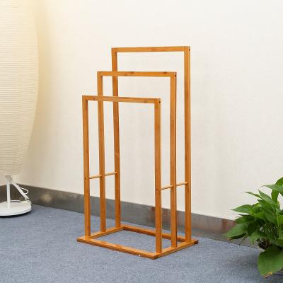 China BRIEF Floor Standing Bamboo Towel Rack Free Standing Bamboo Towel Rack for sale