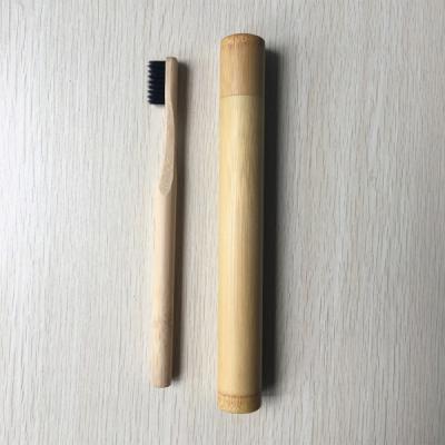 China Recyclable Reusable Biodegradable Environmental Travel Toothbrush Case Bamboo Tube With Lid For Family for sale