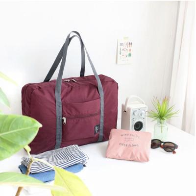 China Duffel Handbag Foldable Nylon Zipper Durable Folding Travel Waterproof Luggage Bags Sports Duffle Weekender Overnight for sale