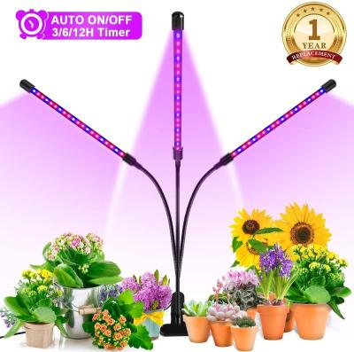 China 5 Levels Dimmable Grow Light Tri Head Timing 60 LED 5 Levels Dimmable Plant Grow Lights For Indoor Plants With Red Blue Spectrum 3/6/12H Timer for sale