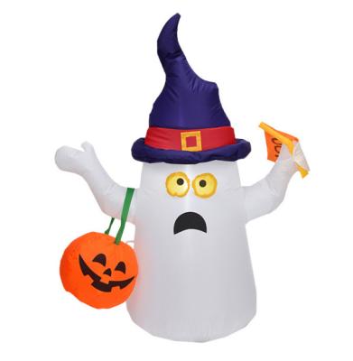 China New 5FT Inflatable Garden Ghost Halloween LED Inflatable Yard With Pumpkin for sale