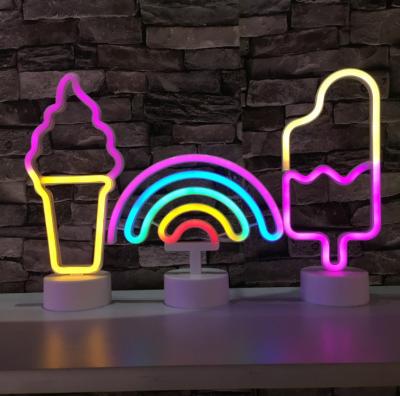 China USB+Battery Wholesale Custom Design Christmas Decoration Table Desk Stand Led Neon Light for sale