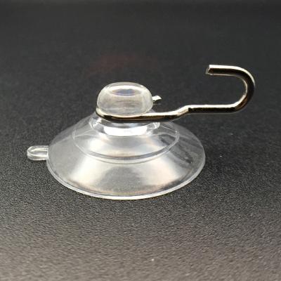 China With Hook 30mm Silicone Suction Cups With Hook Suction Cup Hooks Clear Removable Heavy Duty Wall Suction Hangers for sale