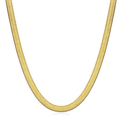 China New Hypoallergenic Gold Plating Stainless Steel Choker Necklaces For Women Hip Hop Jewelry Snake Link Chain Punk Stacking Necklace for sale