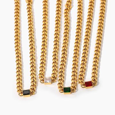 China Hypoallergenic Wholesale Customization Miami Cuban Link Chain 18k Gold Plated Stainless Steel Necklace for sale