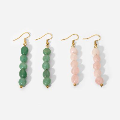 China Elegant Marble Jewelry Elegant Translucent White Hypoallergenic New Opal Dangle Long Earrings Green for sale