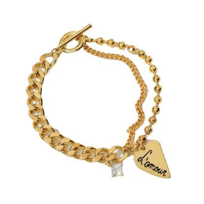 China Hip Hop Hypoallergenic Luxury Men's Chain Cuban Link Accessories USB Bracelets Beaded Heart Bracelet Stainless Steel Men Jewelry for sale