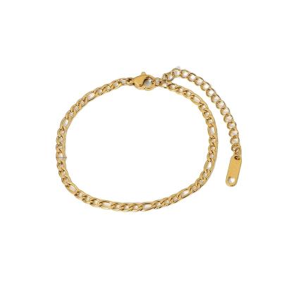 China Hypoallergenic Cuban Jewelry For Women Men 18K Gold Plated Stainless Chain Bracelet Friend Bracelet for sale