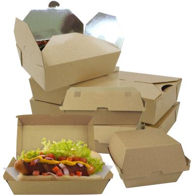 China Disposable Wrinkled Paper Box Hamburger Hamburger Sandwich Cake Box Hot Dog Bread Packaging Box Recyclable Paper Food Packaging Disposable Wrinkled Paper Box for sale