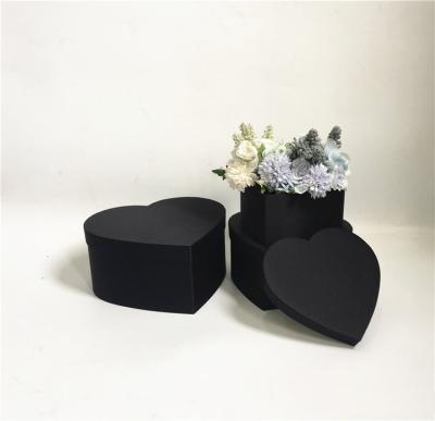 China Recycled Materials Ready To Ship 3pcs Customized Fabric Satin Materials Like Heart Shaped Gift Box Heart Packaging Box for sale